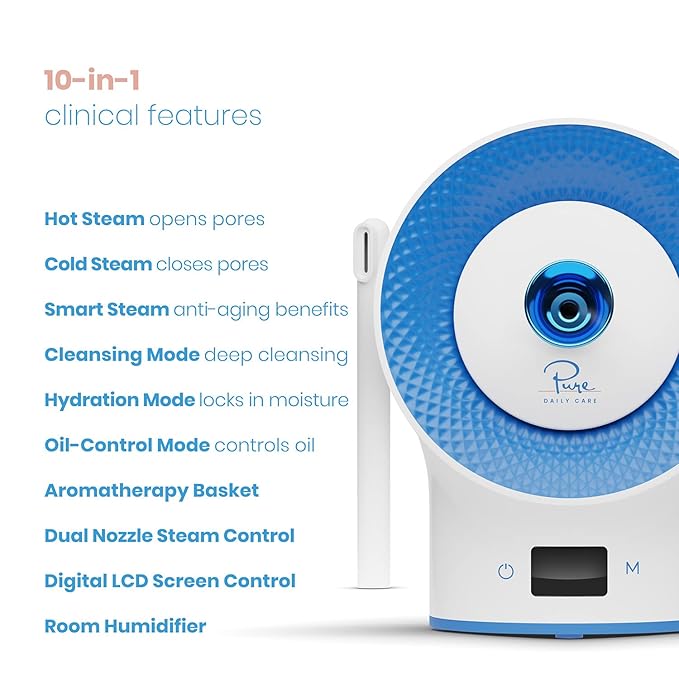 10-in-1 Smart Steam Dermatologist Grade Ionic Facial Steamer