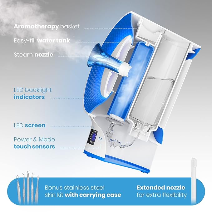 10-in-1 Smart Steam Dermatologist Grade Ionic Facial Steamer